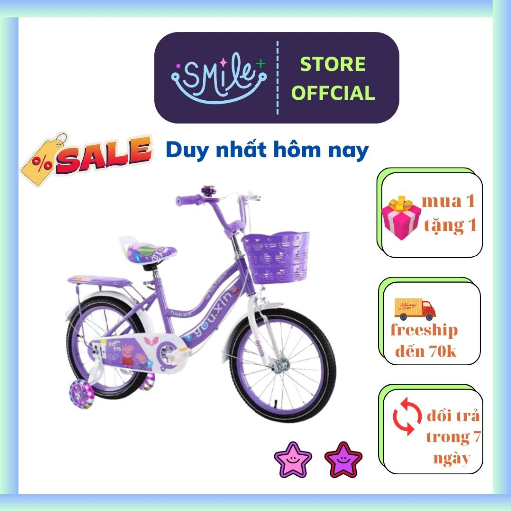 Xe đạp nữ gái  lớn bánh 12/14/16inch cho bé từ 3-4/4-5/5-7 tuổi