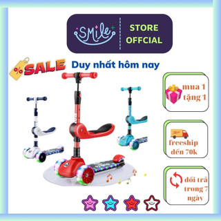 Xe trượt Scooter đa năng 2 in 1 có nhạc và đèn cho bé xe trẻ em scooter Panda chòi chân có ghế ngồi