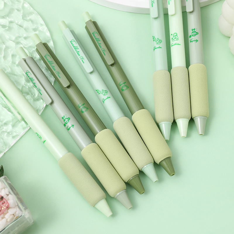 Bút bi gel MATCHA mực đen ngòi ST 0.5mm -  bút bi gel đen cute có ruột bút thay thế