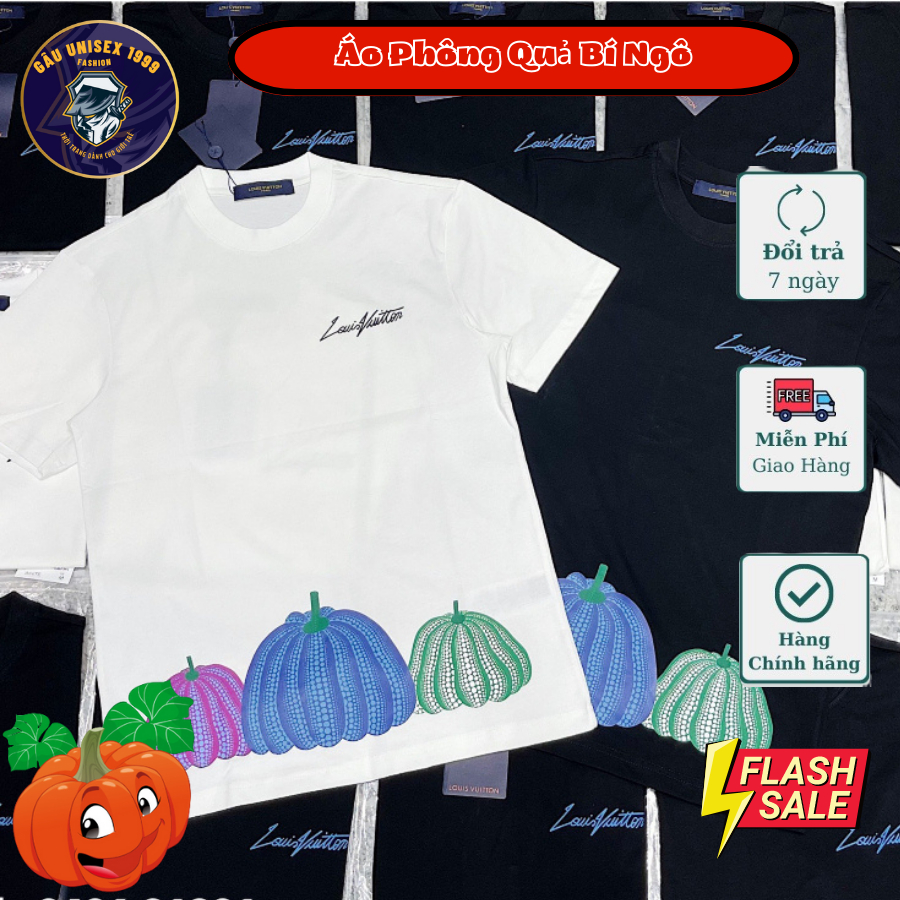 Áo Phông Nam Nữ Quả Bí Ngô  Cổ Tròn Chất Cotton 3158 Thoáng Mát
