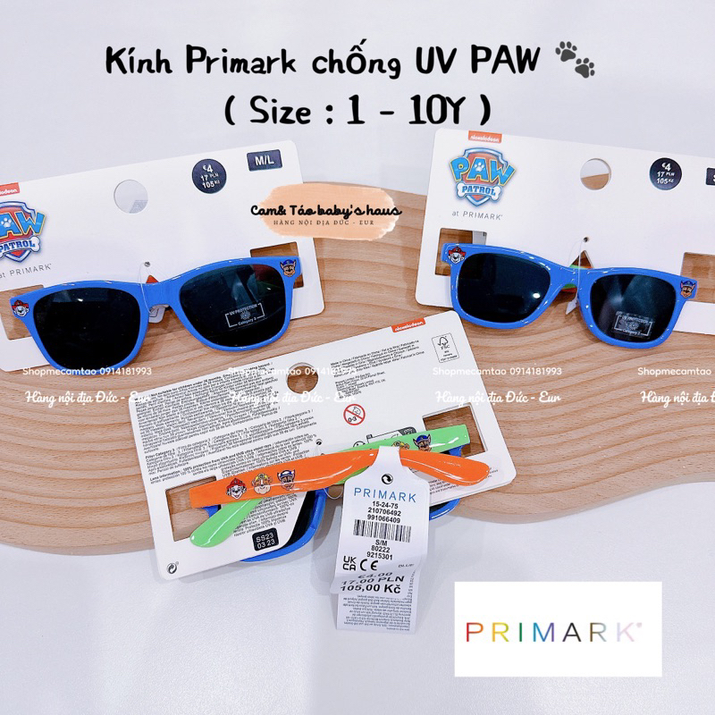 Kính trẻ em Primark PAW chú chó cứu hộ chống tia UV cho bé từ 1 - 10 tuổi (Hàng đủ bill)