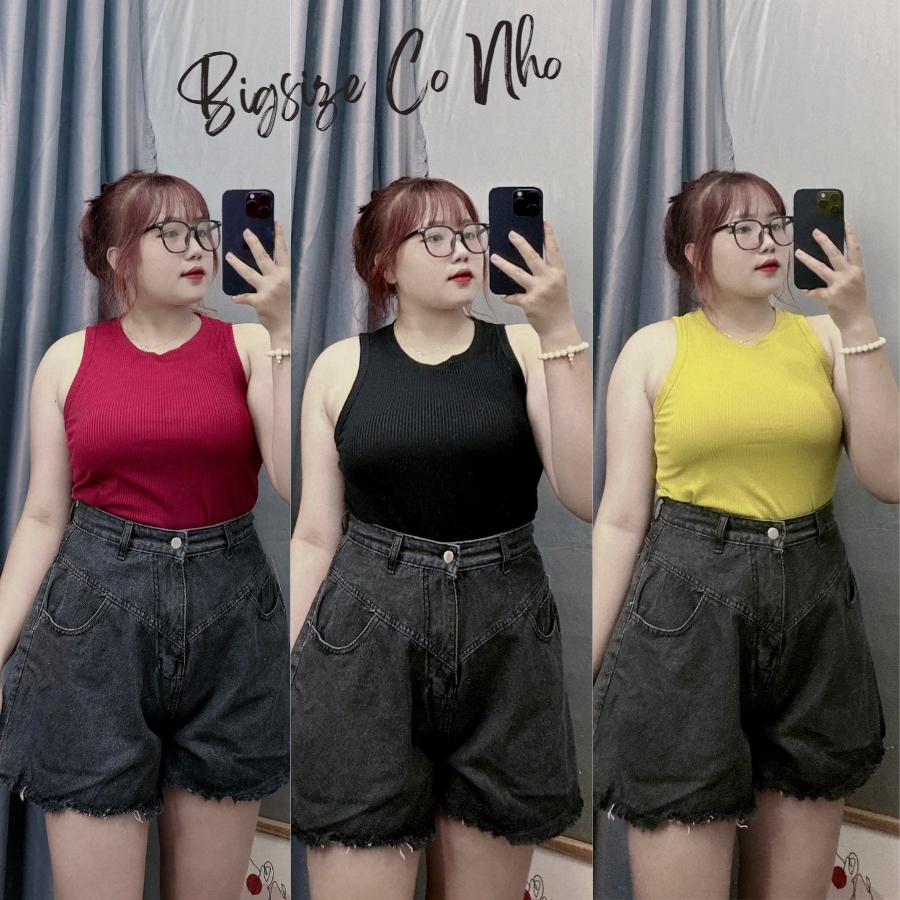 Áo croptop bigsize ba lỗ trơn không khoét nách sâu không lộ vòng một với nhiều màu để lựa chọn BIGSIZE CÔ NHỎ- G8