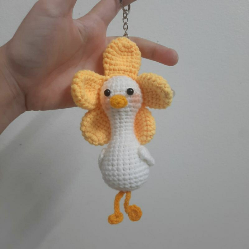 Móc khóa vịt hoa