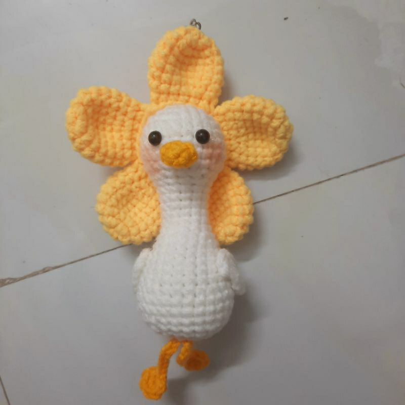 Móc khóa vịt hoa