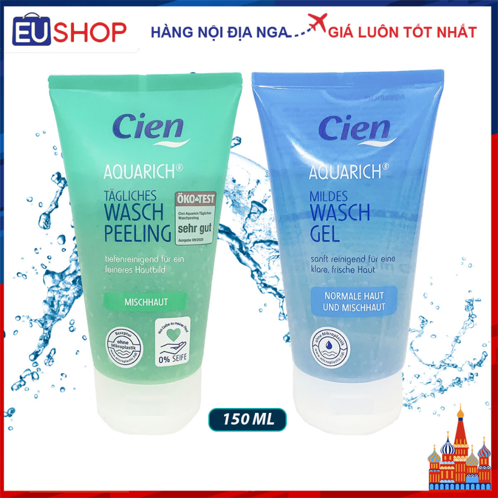 Sữa rửa mặt / Peeling Gel CIEN Aquarich Đức cho da thường và da hỗn hợp, 150ml
