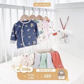 Bộ cài lệch dài tay petit Ualarogo cho bé UR2260