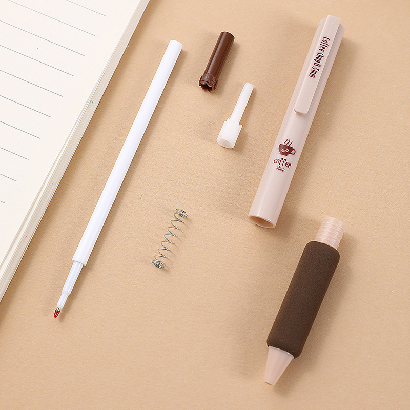 Bút bi gel Coffee mực đen ngòi ST 0.5mm - bút gel đen cute có ruột bút thay thế