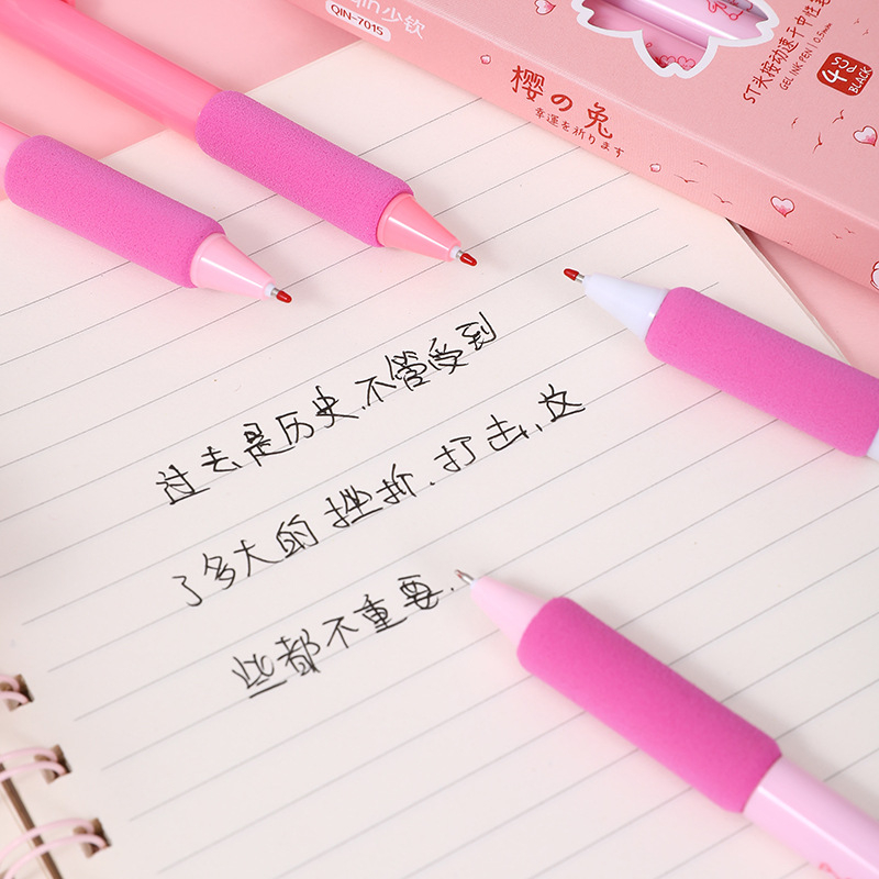 Bút bi gel Peach mực đen ngòi ST 0.5mm - bút gel đen cute có ruột bút thay thế