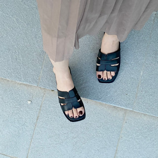 Dép Nữ M11 Mũi Vuông Cách Điệu Hiện Đại Size 34-42