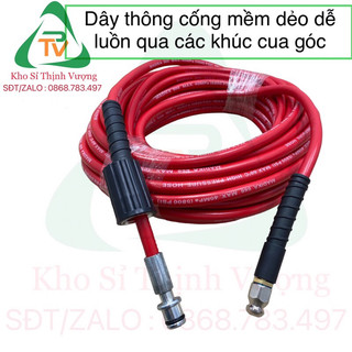 Dây thông cống mềm dẻo bằng áp lực nước máy rửa xe
