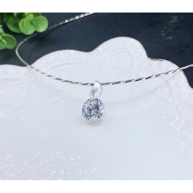 Mặt đá 1 viên đá cz 6-10ly bạc thật NGỌC MẬU