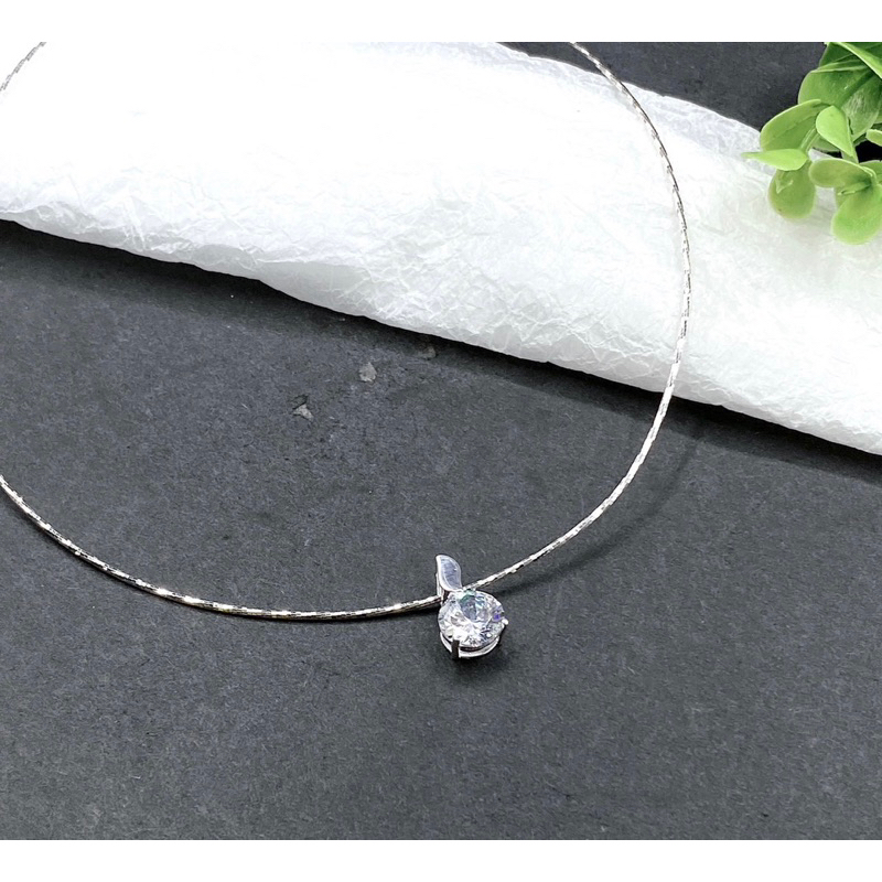 Mặt đá 1 viên đá cz 6-10ly bạc thật NGỌC MẬU