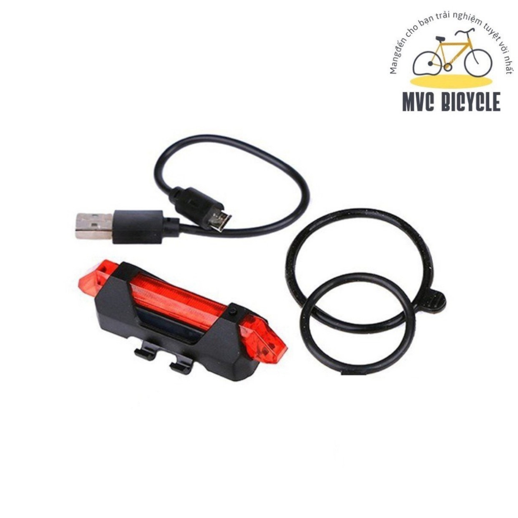 Đèn hậu xe đạp thể thao sạc usb 4 chế độ nháy.