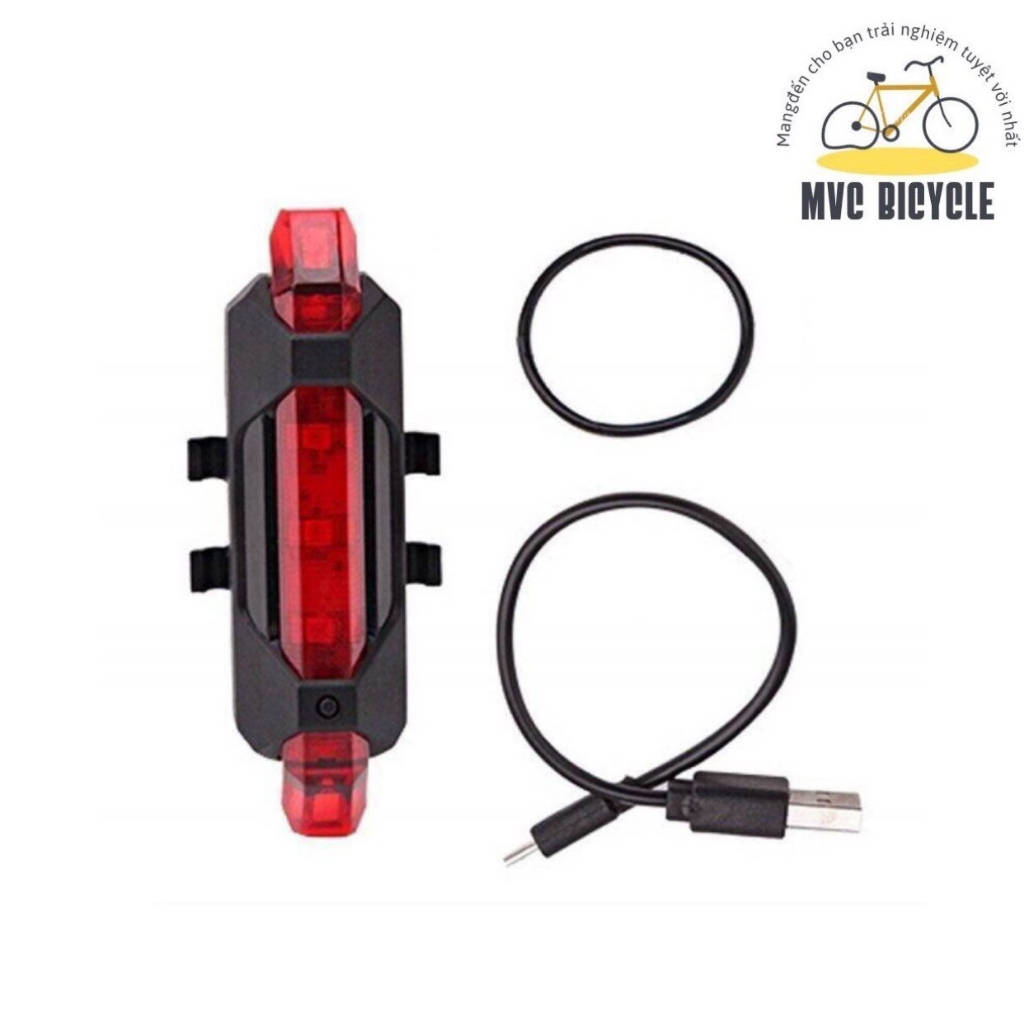 Đèn hậu xe đạp thể thao sạc usb 4 chế độ nháy.