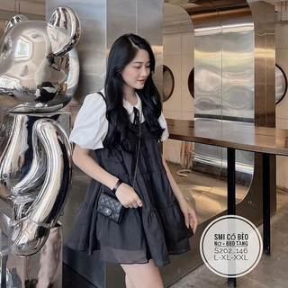 Set đầm babydoll bigsize 55-90kg gồm đầm và áo sơ mi mặc đi chơi đi tiệc đều xinh