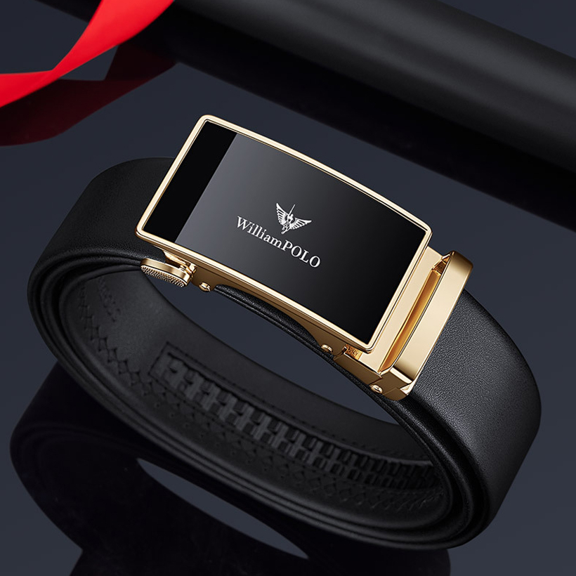 Thắt lưng nam cao cấp hàng hiệu WilliamPOLO chất liệu da Bò nguyên tấm - POLO 2723P