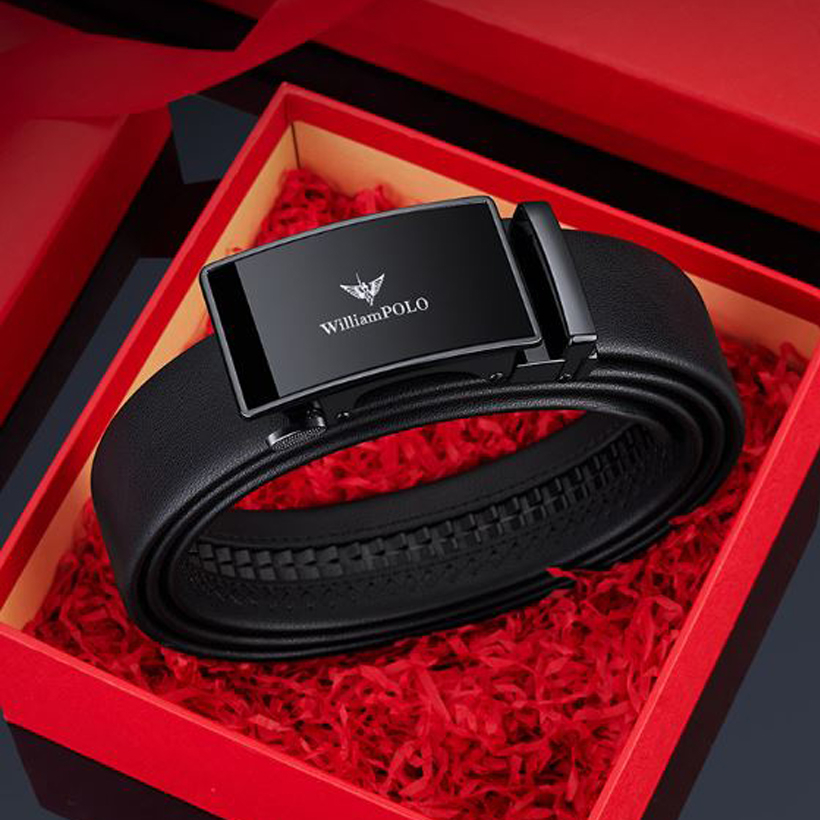 Thắt lưng nam cao cấp hàng hiệu WilliamPOLO chất liệu da Bò nguyên tấm - POLO 2722P