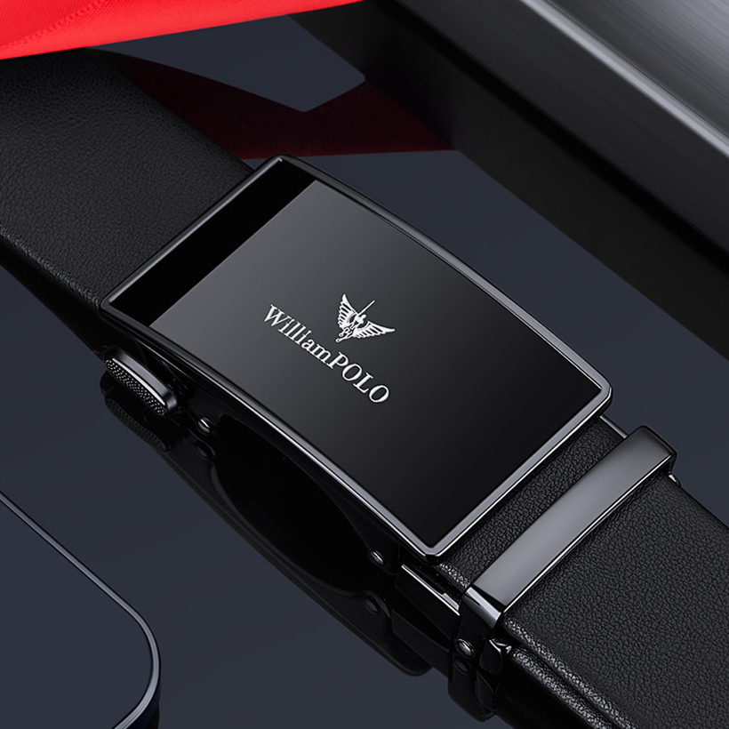 Thắt lưng nam cao cấp hàng hiệu WilliamPOLO chất liệu da Bò nguyên tấm - POLO 2722P