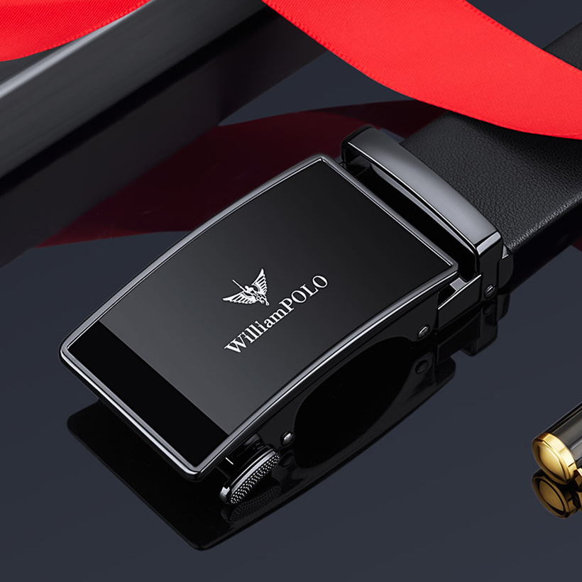 Thắt lưng nam cao cấp hàng hiệu WilliamPOLO chất liệu da Bò nguyên tấm - POLO 2722P