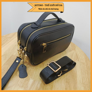 Clutch hộp nam cầm tay handmade 2 ngăn khóa kéo, có khóa số bảo mật, có dây đeo chéo chất liệu da bò thật CL11