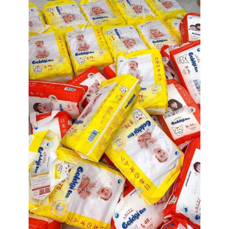 Bỉm Goldgi Eco mẫu mới Nb86/S76/M66/L56/M54/L48/XL44/XXL32