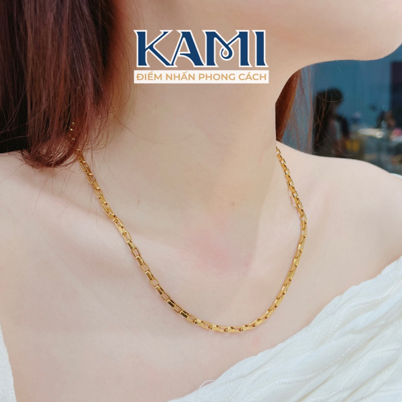 Dây chuyền lắc tay titan không đen không gỉ xích vuông nhỏ nam nữ có size em bé
