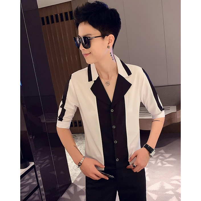 Sơ mi , áo sơ mi kẻ sọc tay lửng thời trang phong cách trẻ trung năng động mã QC10