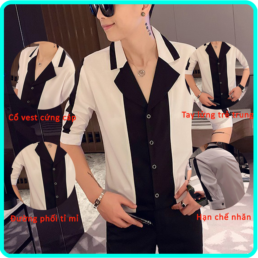 Sơ mi , áo sơ mi kẻ sọc tay lửng thời trang phong cách trẻ trung năng động mã QC10