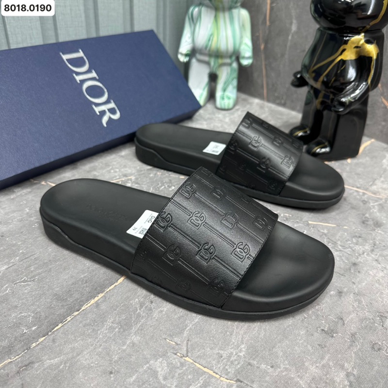 Dép lê nam DG quai da khắc logo hãng đủ size