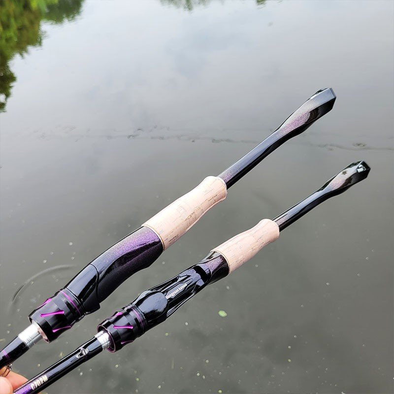 Cần câu lure cao câp Magicsou Purple carbon xoắn chuôi đúc CM45