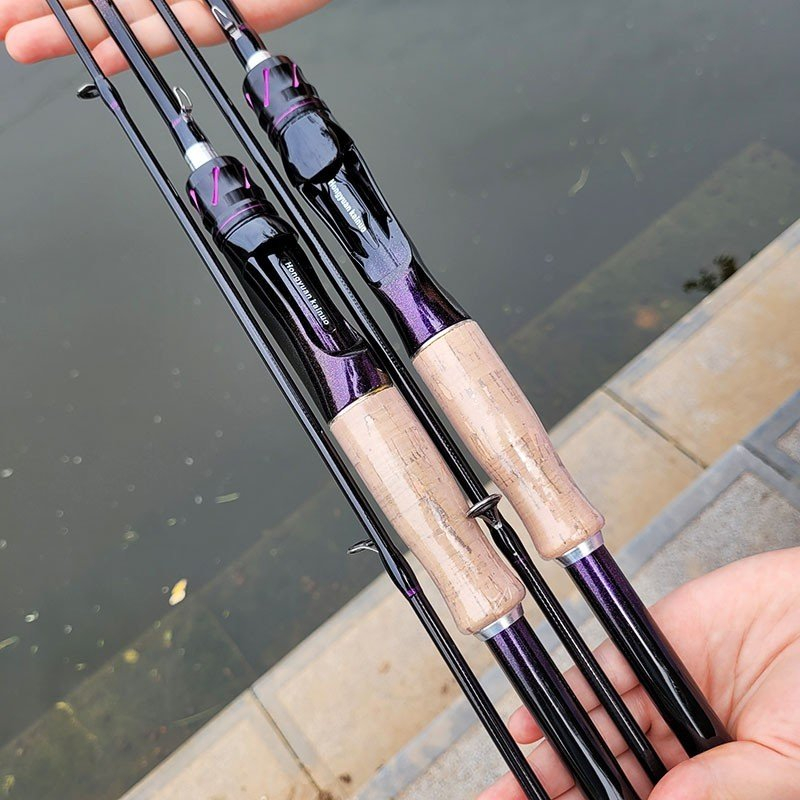 Cần câu lure cao câp Magicsou Purple carbon xoắn chuôi đúc CM45