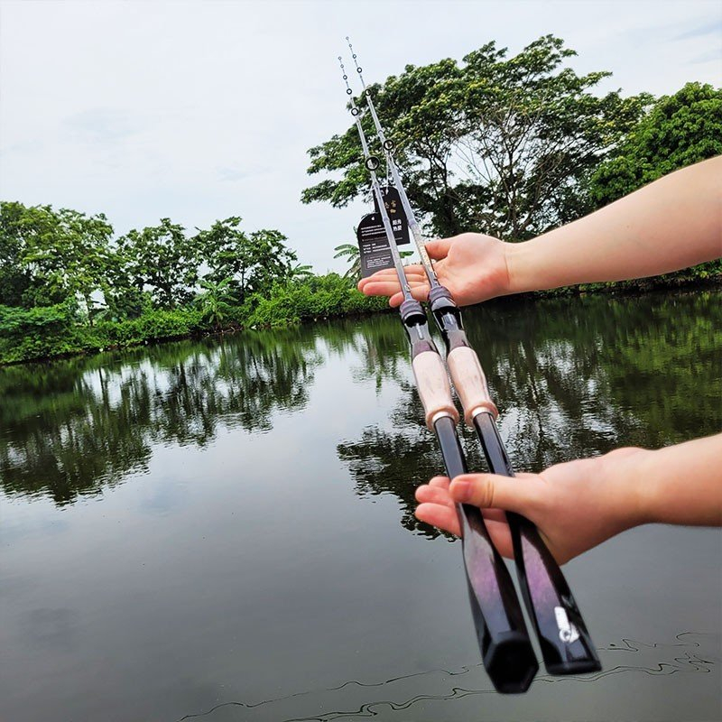 Cần câu lure cao câp Magicsou Purple carbon xoắn chuôi đúc CM45