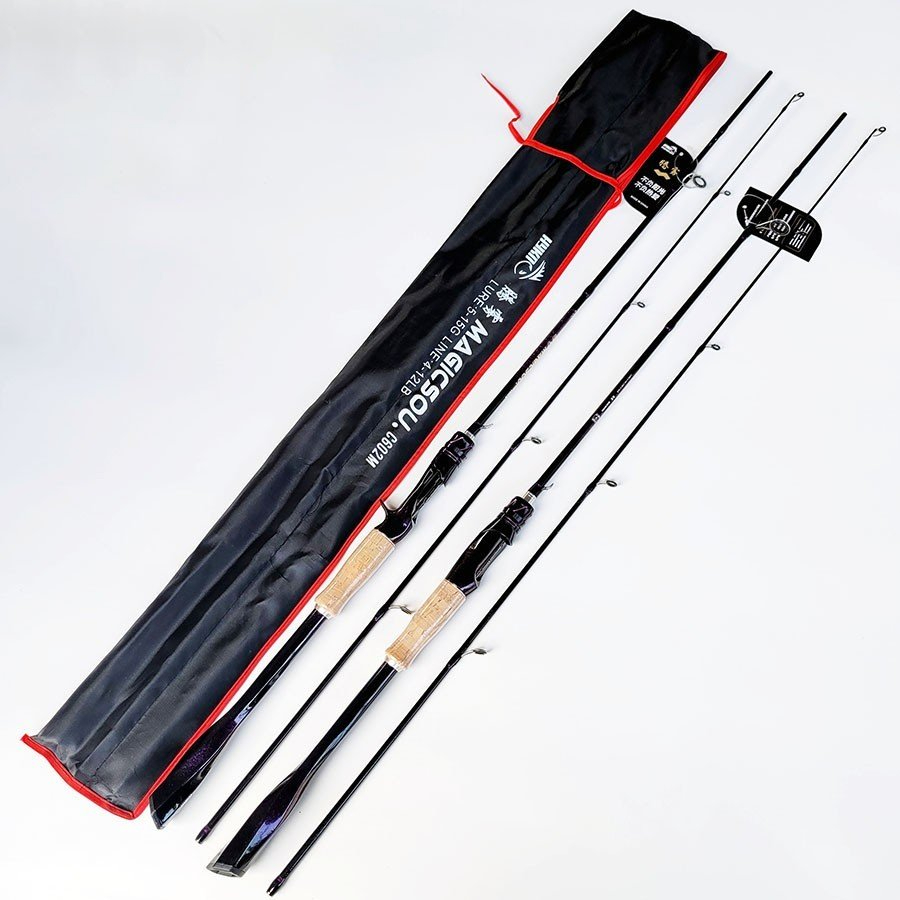 Cần câu lure cao câp Magicsou Purple carbon xoắn chuôi đúc CM45