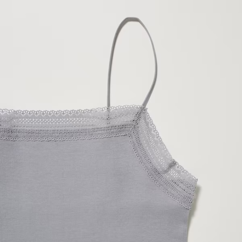 Áo hai dây cotton ren viền cổ Uni qlo