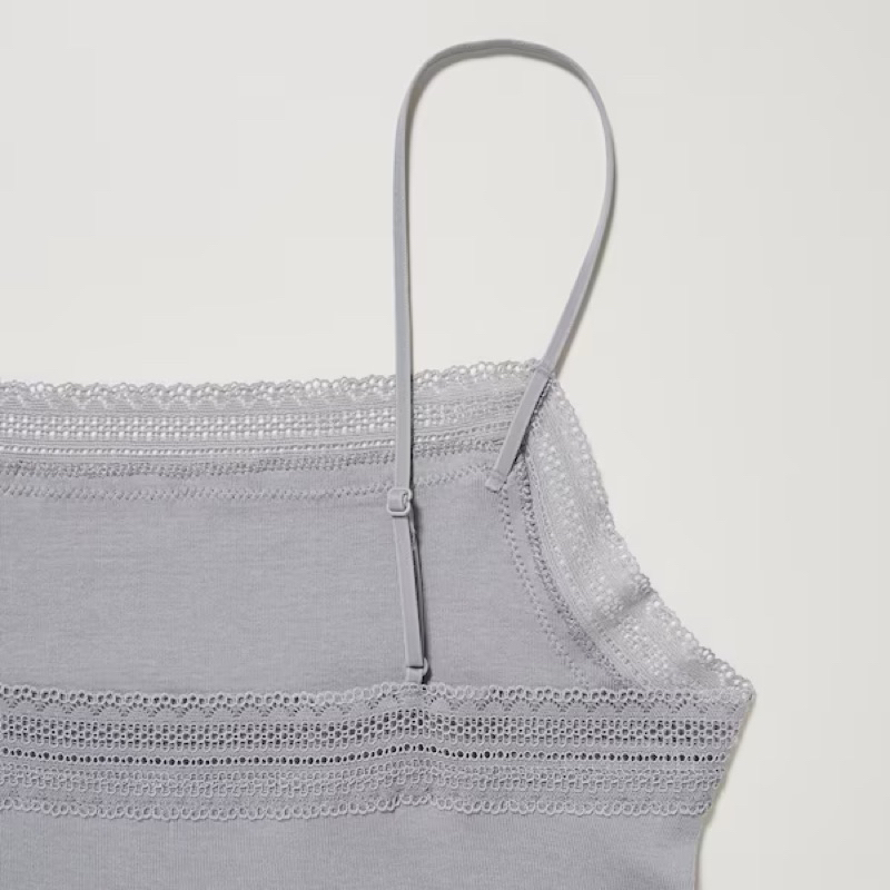 Áo hai dây cotton ren viền cổ Uni qlo