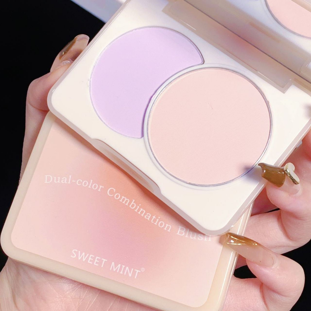Bảng Phấn Má Hồng Sweet Mint 2 Màu Phấn Mịn Nhẹ Nhàng Trang Điểm Tự Nhiên Chính Hãng nội địa Trung