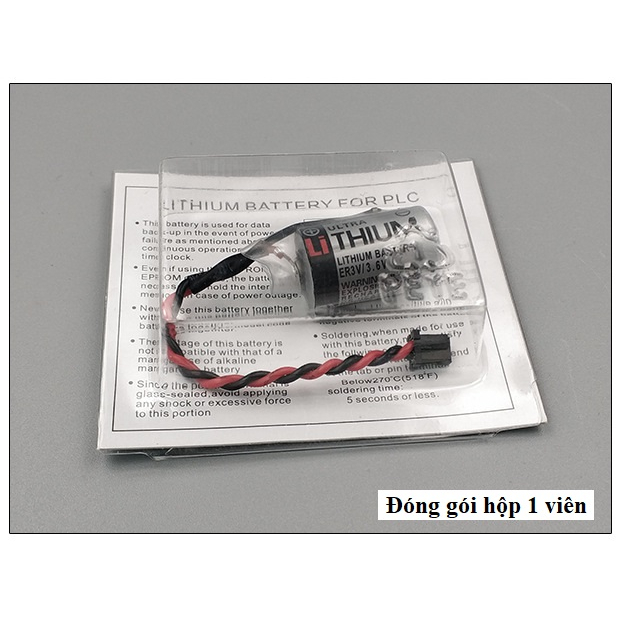 Pin ER3V/3.6V TOSHIBA Lithium Nuôi Nguồn PLC Hàng Nhập Khẩu Made in Japan