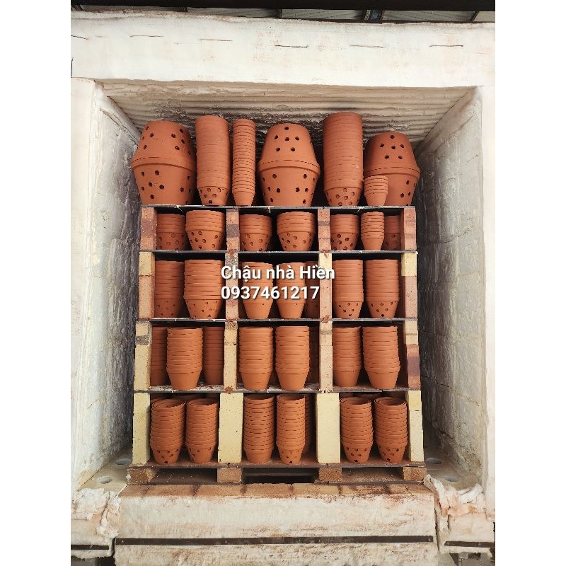 Chậu đất nung - Combo 10c mỏng, nhẹ, sần sùi: miệng 22, cao 13
