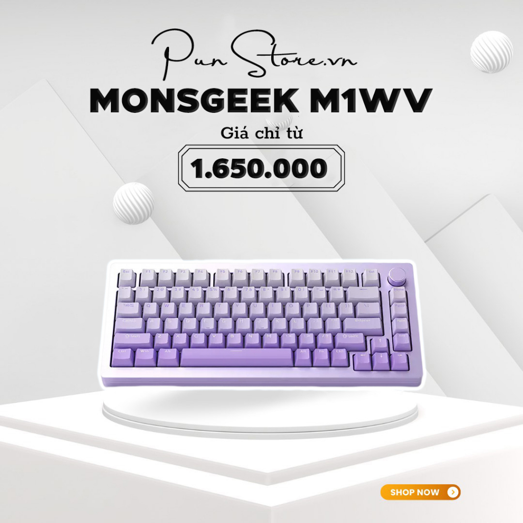 Bàn phím cơ  MONSGEEK M1W 3 Mod (Mạch xuôi / Nhôm CNC / Gasket Mount / Hotswap / RGB) | BigBuy360 - bigbuy360.vn