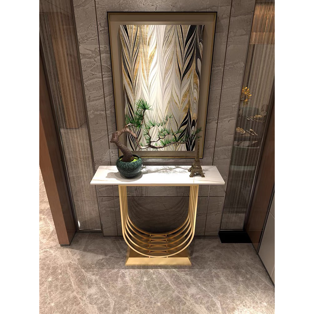 Kệ decor, Kệ trang trí phòng khách, bàn kệ đứng mặt đá N08, bàn console nội thất nhà cửa cafe ban công nail N2 Furniture