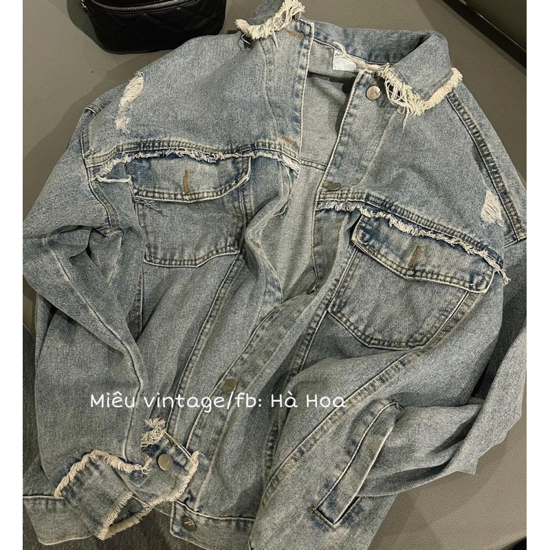 Áo Khoác Jeans Tua 0015