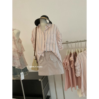 Áo sơ mi kẻ hồng chuẩn emly qc