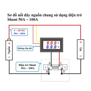 Đồng hồ led đo dòng, áp (0-100V 10A)