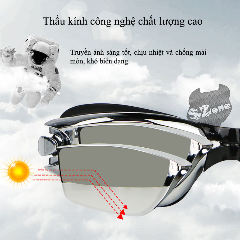 Kính bơi thời trang cao cấp tráng GƯƠNG chống tia UV chống hấp hơi SKB101