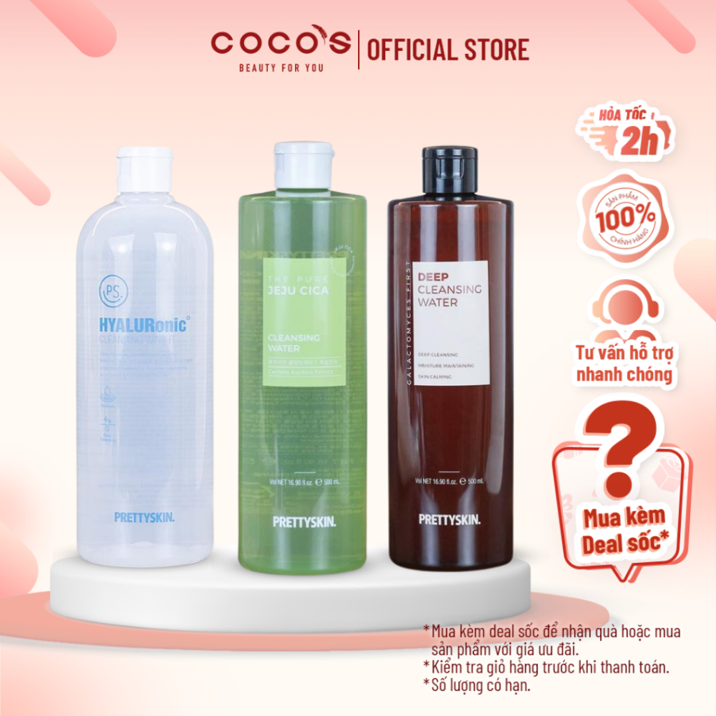 Nước Tẩy Trang Giảm Khuẩn Làm Sạch Sâu Cấp Ẩm Pretty Skin 500ml - 600ml