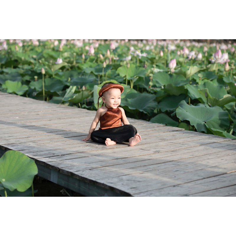 Yếm đào bé gái cả set vải loại 1