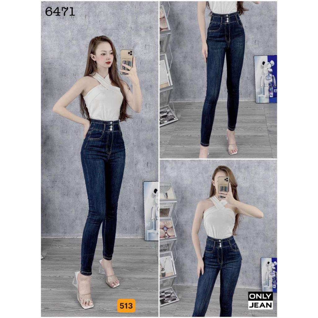 5 Mẫu Quần Jean Nữ Lưng Cao Co Giãn Dáng Ôm quến rũ
