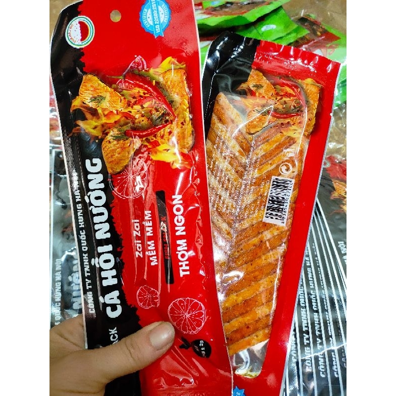 Com bo 10 gói snack nem nướng phên/cá hồi nướng/thịt nướng/ giải bò