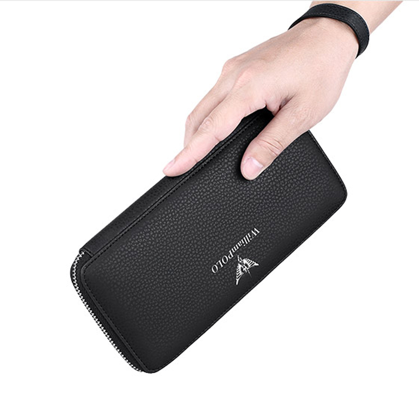 Ví dài nam cầm tay Full hộp hàng hiệu WilliamPOLO chất liệu da Bò nguyên tấm - POLO 121-01