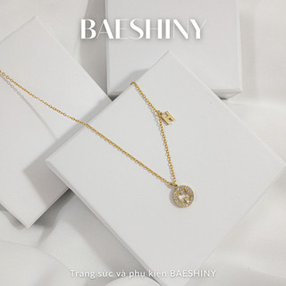 DÂY CHUYỀN / VÒNG CỔ NỮ THÉP TITAN MẠ VÀNG KHÔNG GỈ MẪU CHỮ H SANG CHẢNH PHONG CÁCH THANH LỊCH HÀN QUỐC BAESHINY DC25
